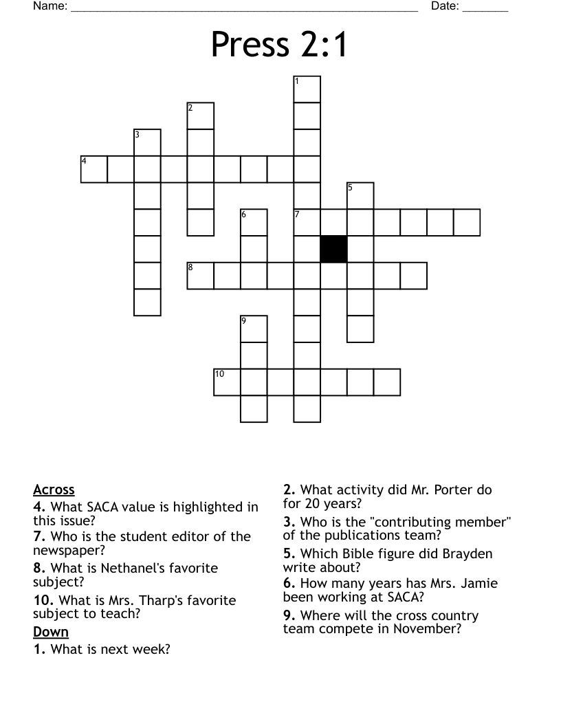 Press And Fold Crossword