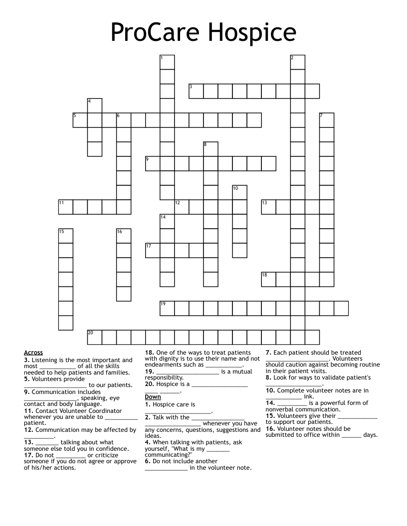 Assisted Living & Long Term Care Crosswords, Word Searches, Bingo Cards WordMint