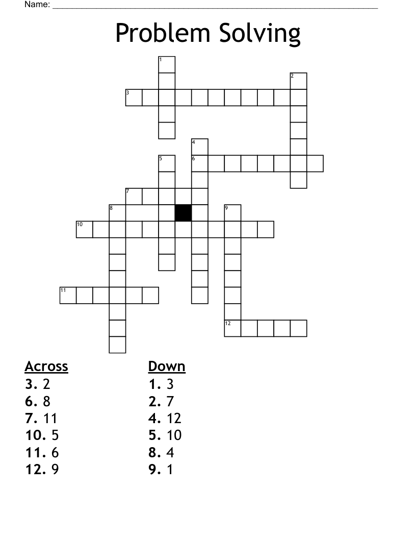 Problem Solving Crossword - WordMint