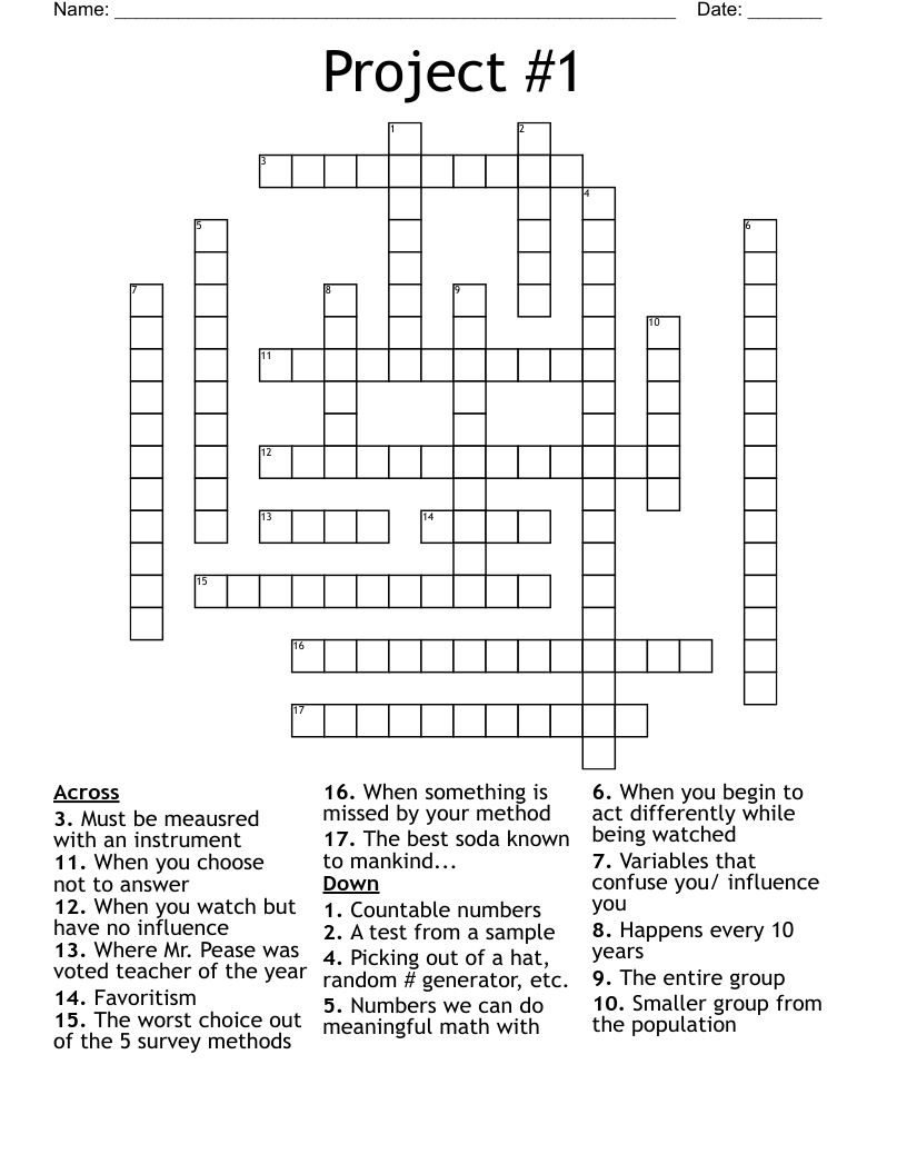 Project 1 Crossword WordMint