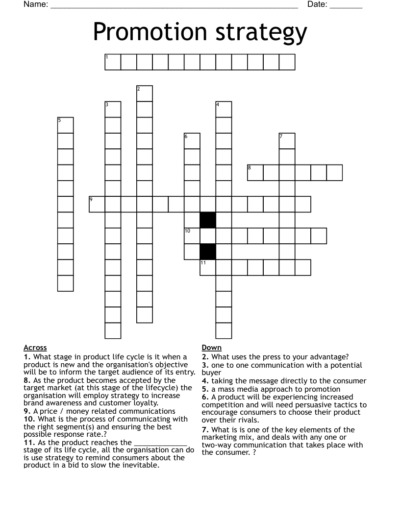 Promotion strategy Crossword WordMint