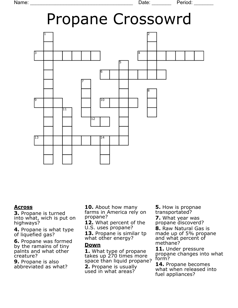Oil & Gas Crosswords, Word Searches, Bingo Cards WordMint