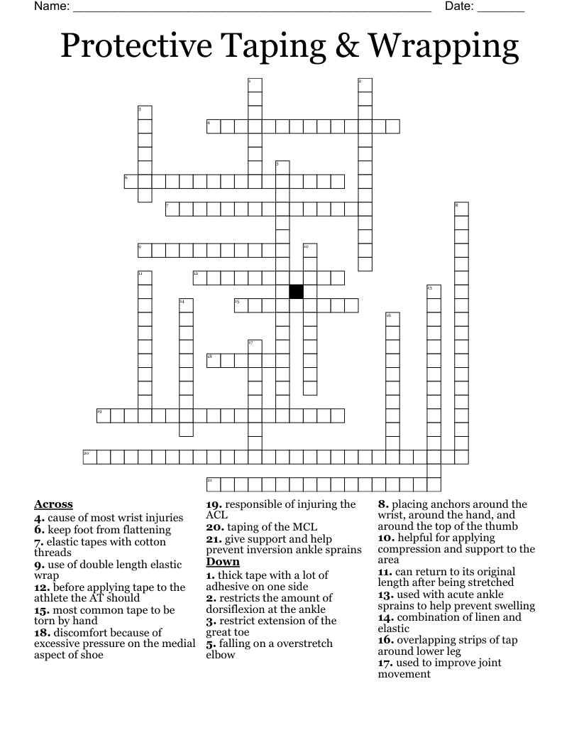 Protective Taping & Wrapping Crossword WordMint