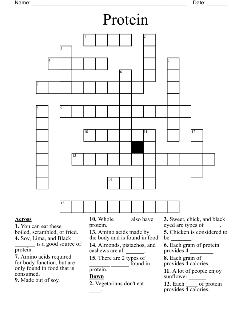 Protein Crossword WordMint