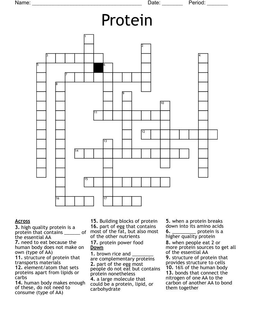 Protein Crossword WordMint
