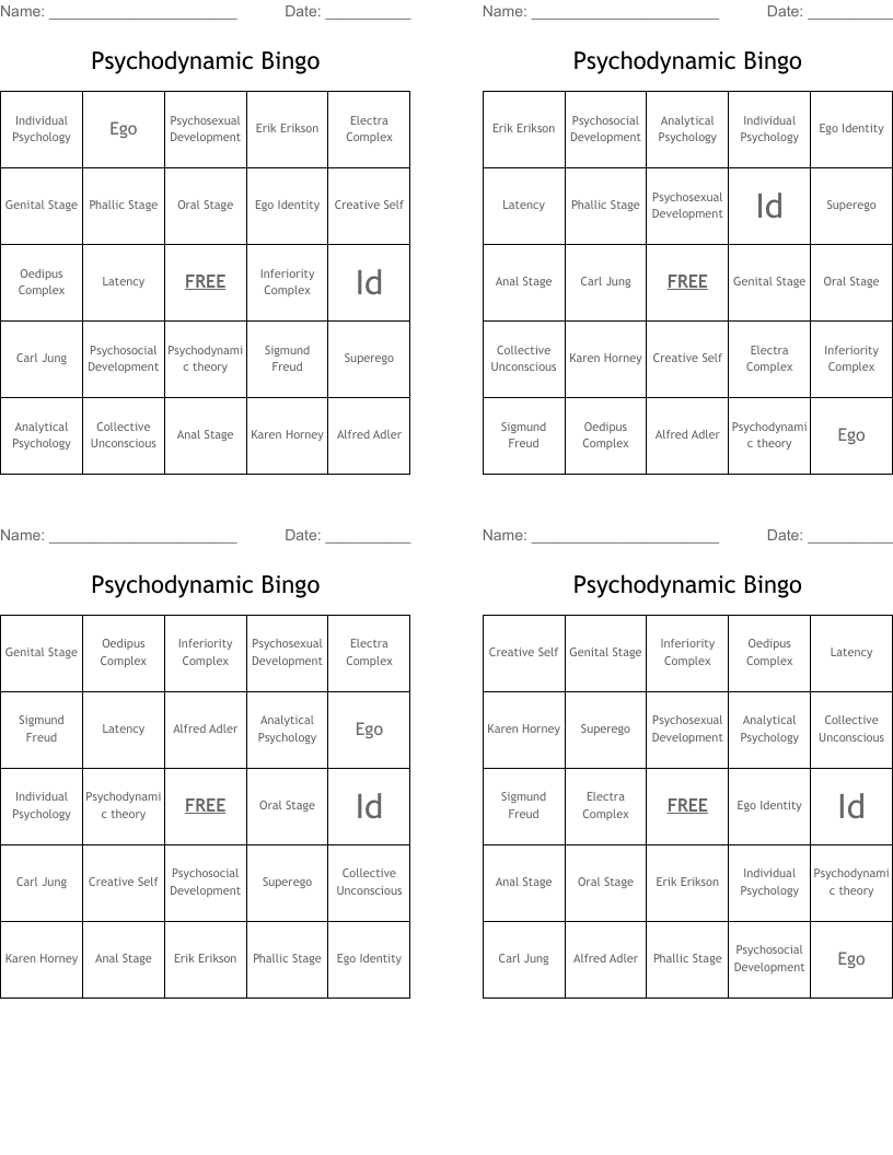 Sigmund Freud Crossword WordMint