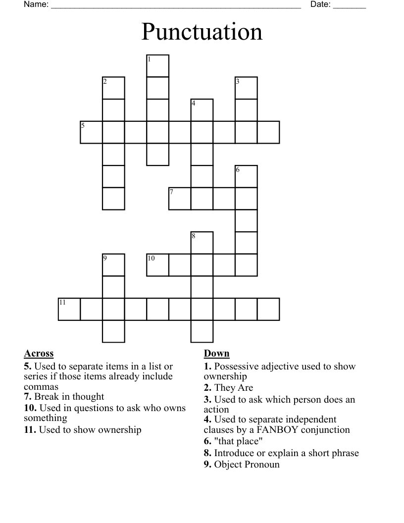 Punctuation Crossword WordMint