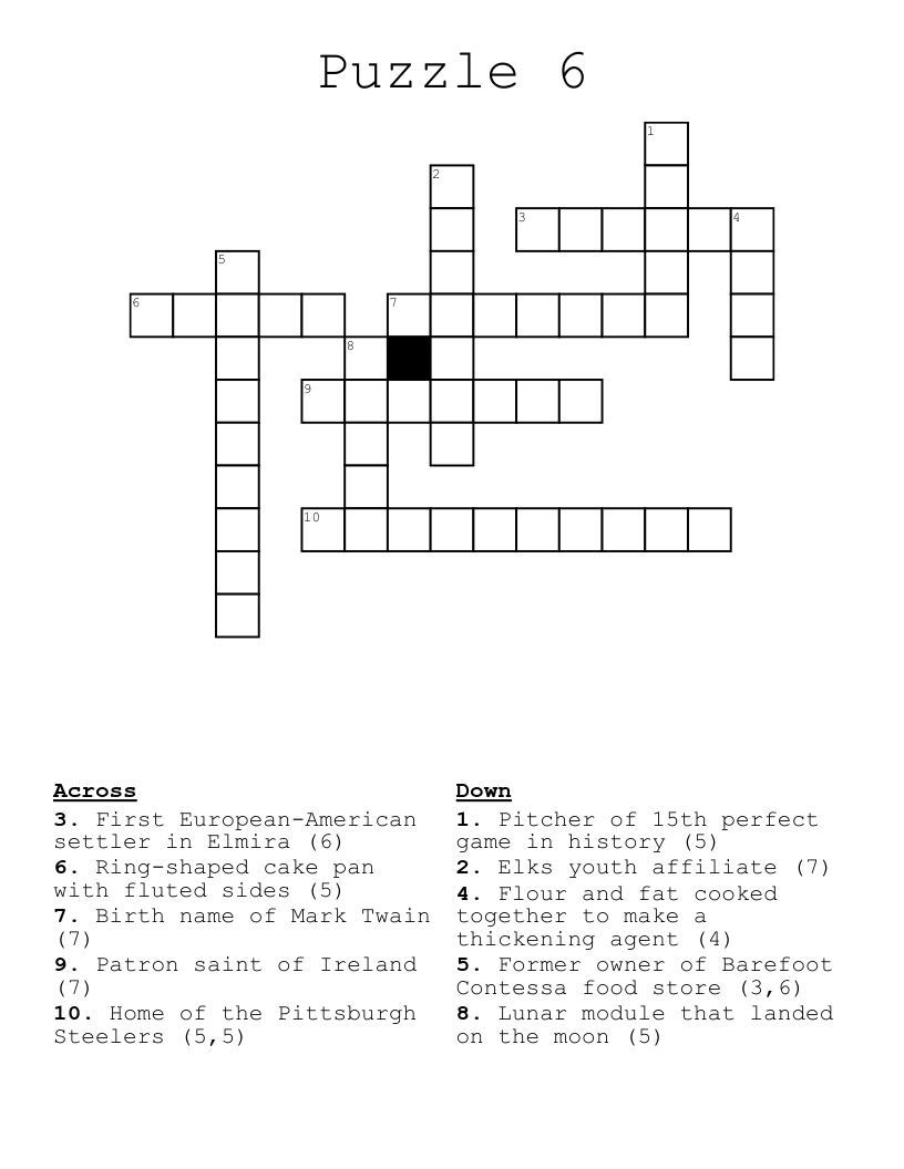 Puzzle 6 Crossword WordMint