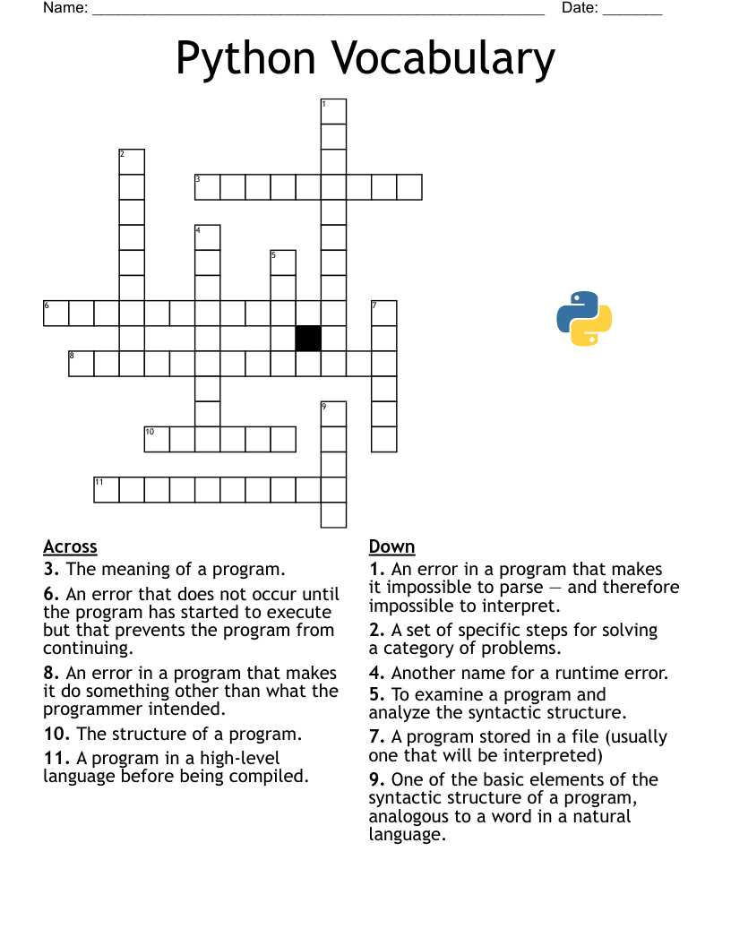 Computer Science Crosswords, Word Searches, Bingo Cards WordMint