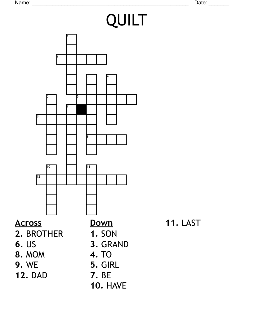 QUILT Crossword WordMint
