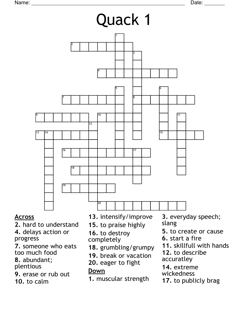 Quack 1 Crossword WordMint