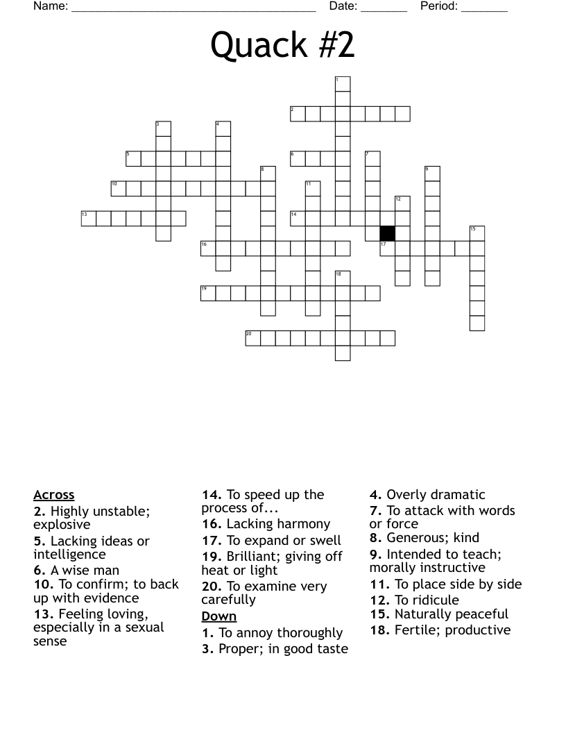 Quack 2 Crossword WordMint