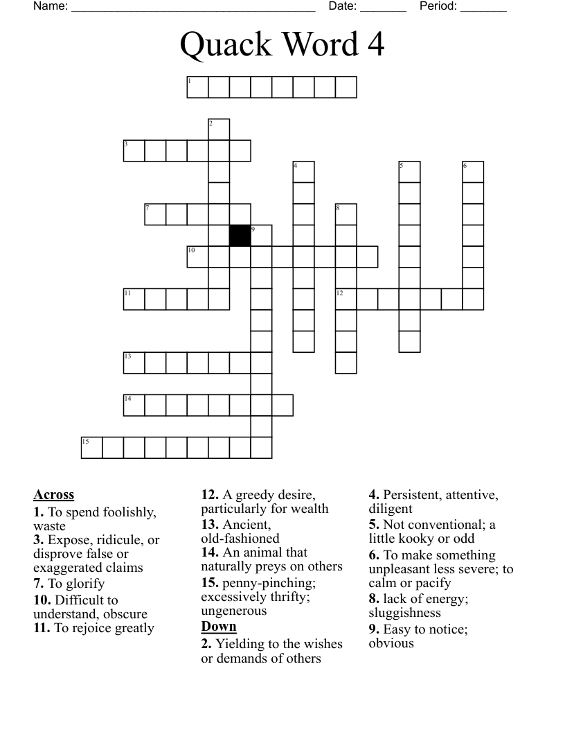Quack Word 4 Crossword WordMint