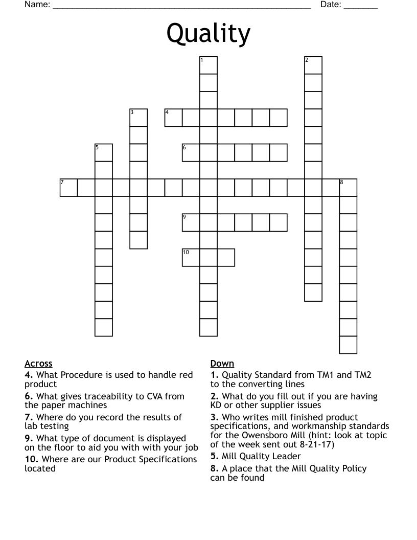 Quality Crossword WordMint