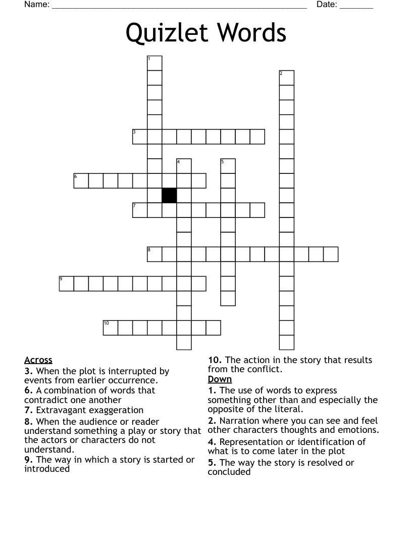 Quizlet Words Crossword WordMint