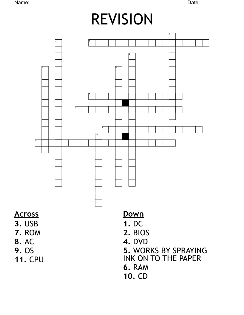REVISION Crossword WordMint