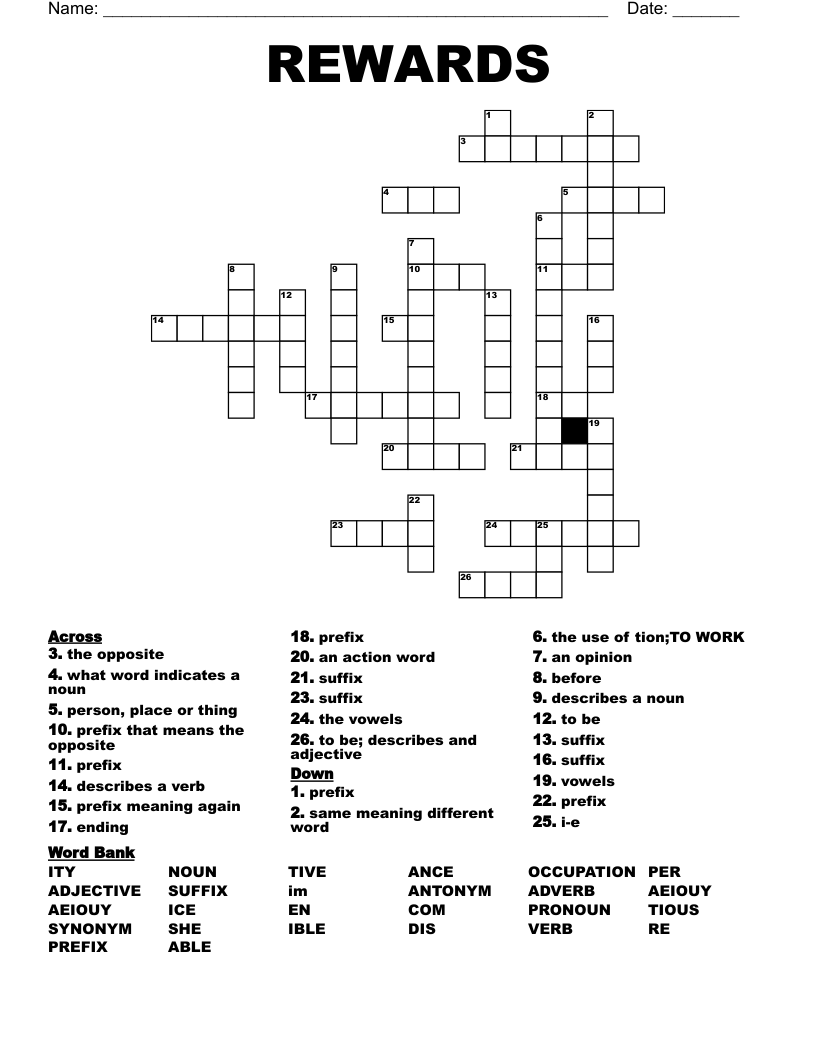 REWARDS Crossword WordMint