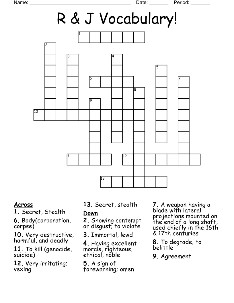THE DICTIONARY CROSSWARD Crossword WordMint