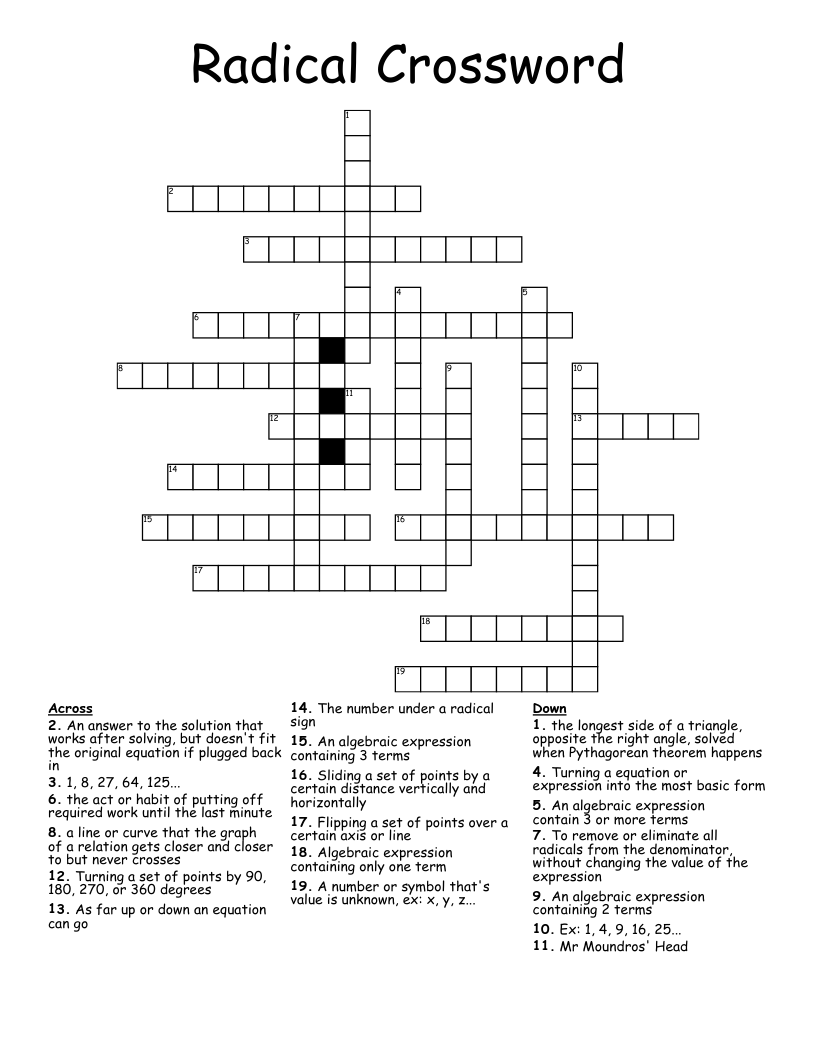 Radical Crossword WordMint