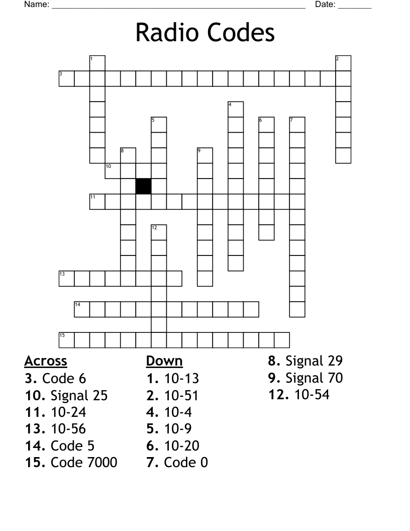 Radio Codes Crossword WordMint