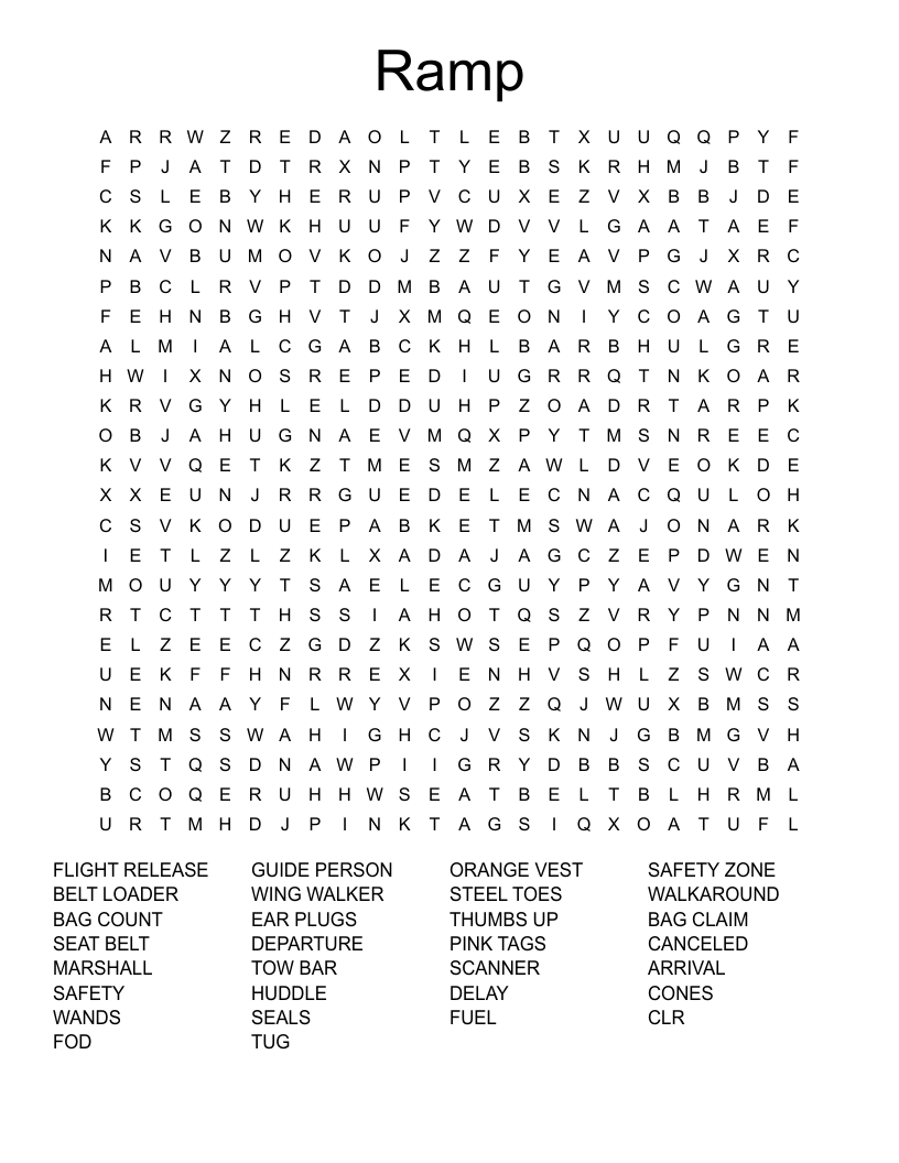 Ramp Word Search WordMint