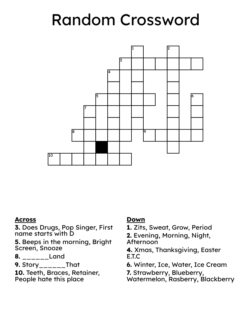 Random Crossword WordMint