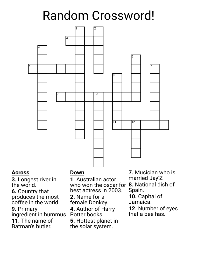 Random Crossword! WordMint