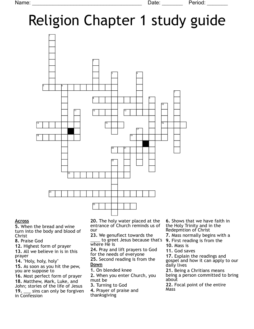 Similar to Religion II Crossword WordMint