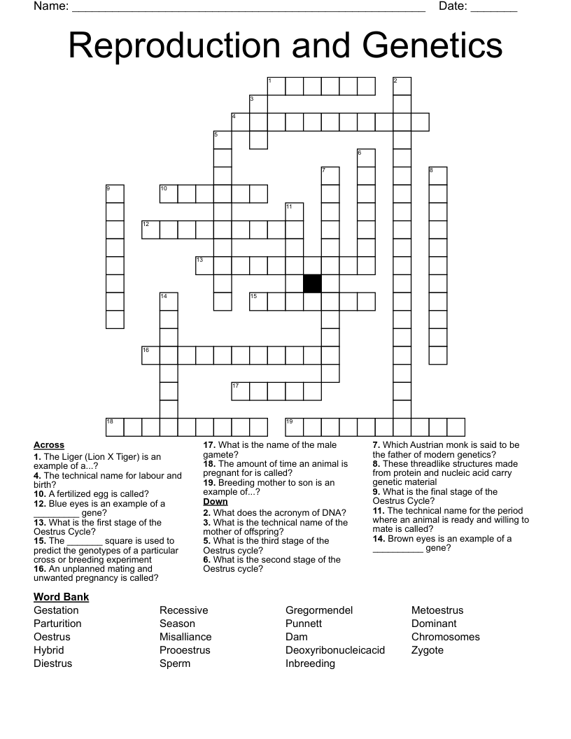 Reproduction and Crossword WordMint