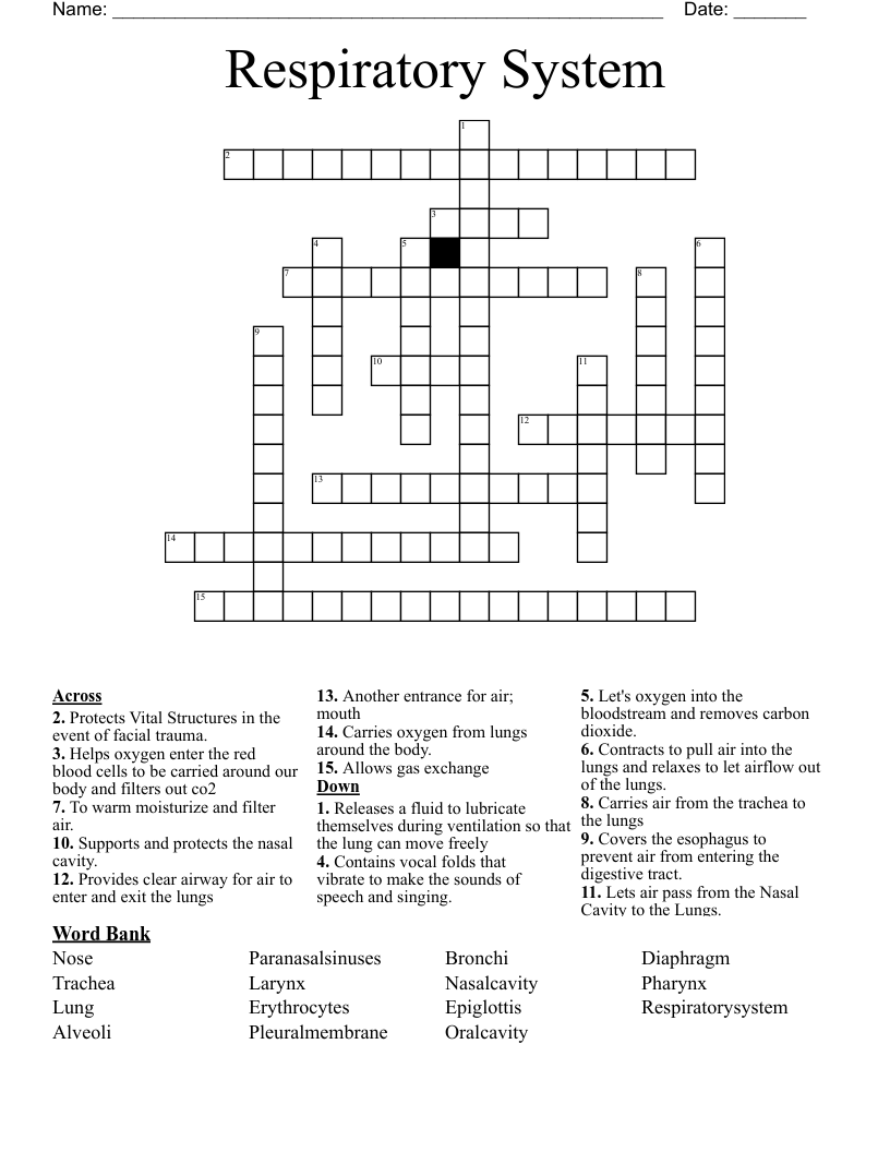 A Breath of Fresh Air Crossword WordMint