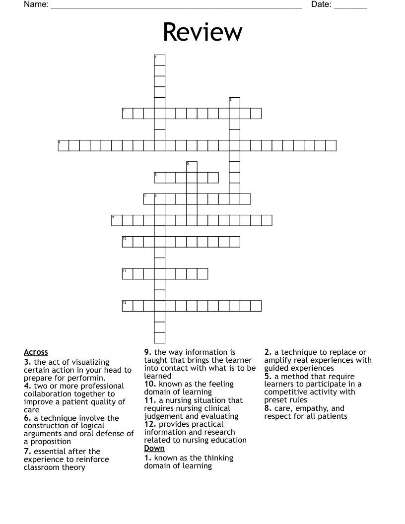 Review Crossword - WordMint