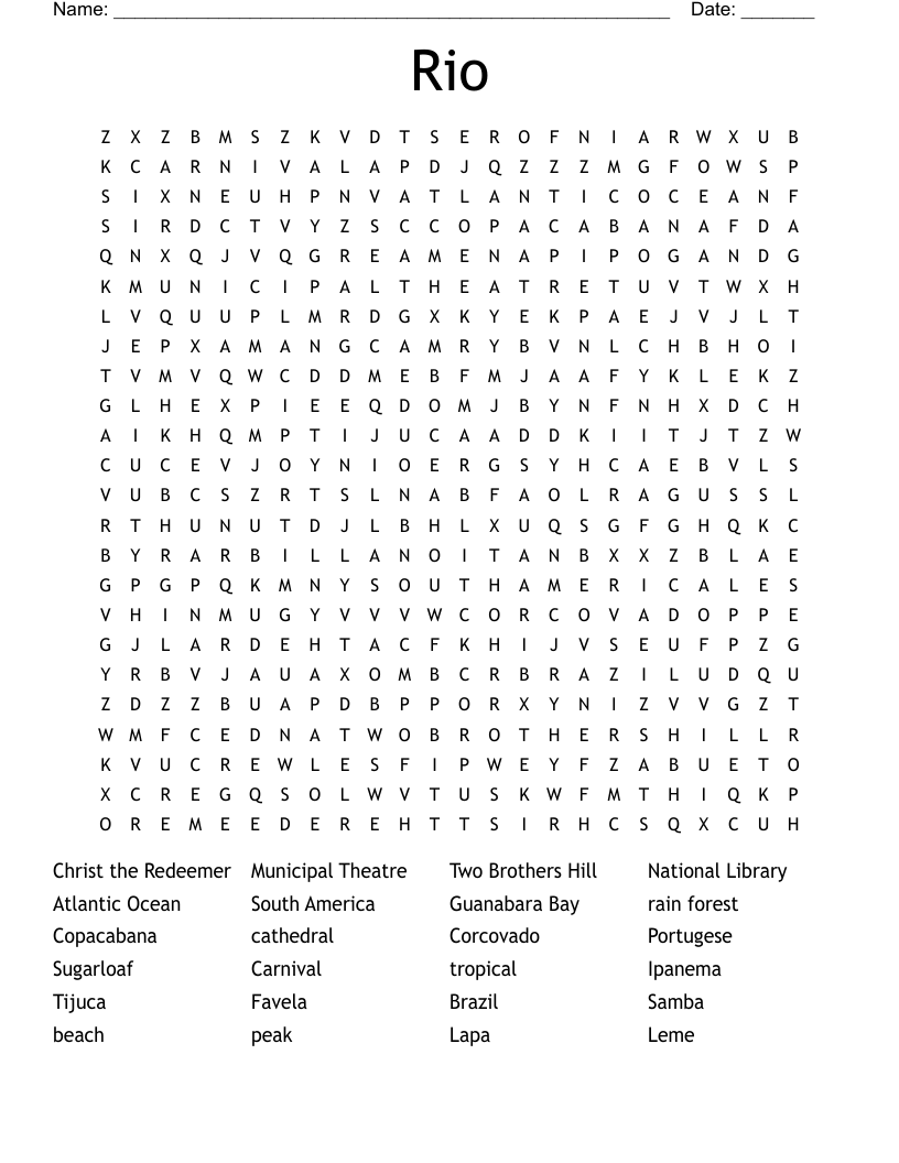 Brazil Crossword WordMint