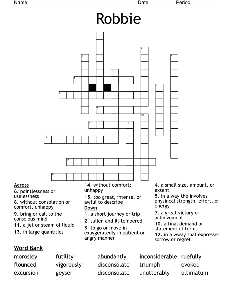 Robbie Crossword WordMint