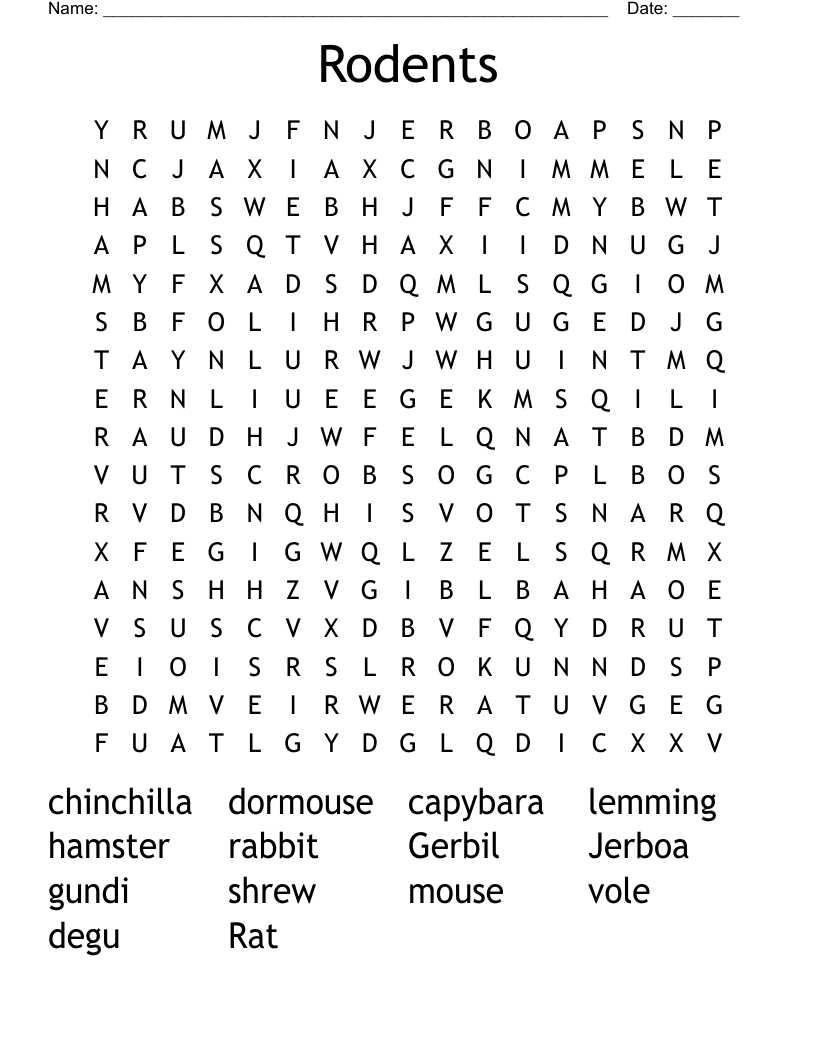 Rodent Puzzles - WordMint