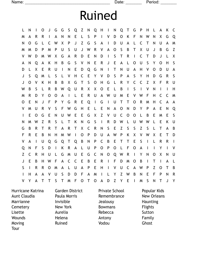 Ruined Word Search WordMint