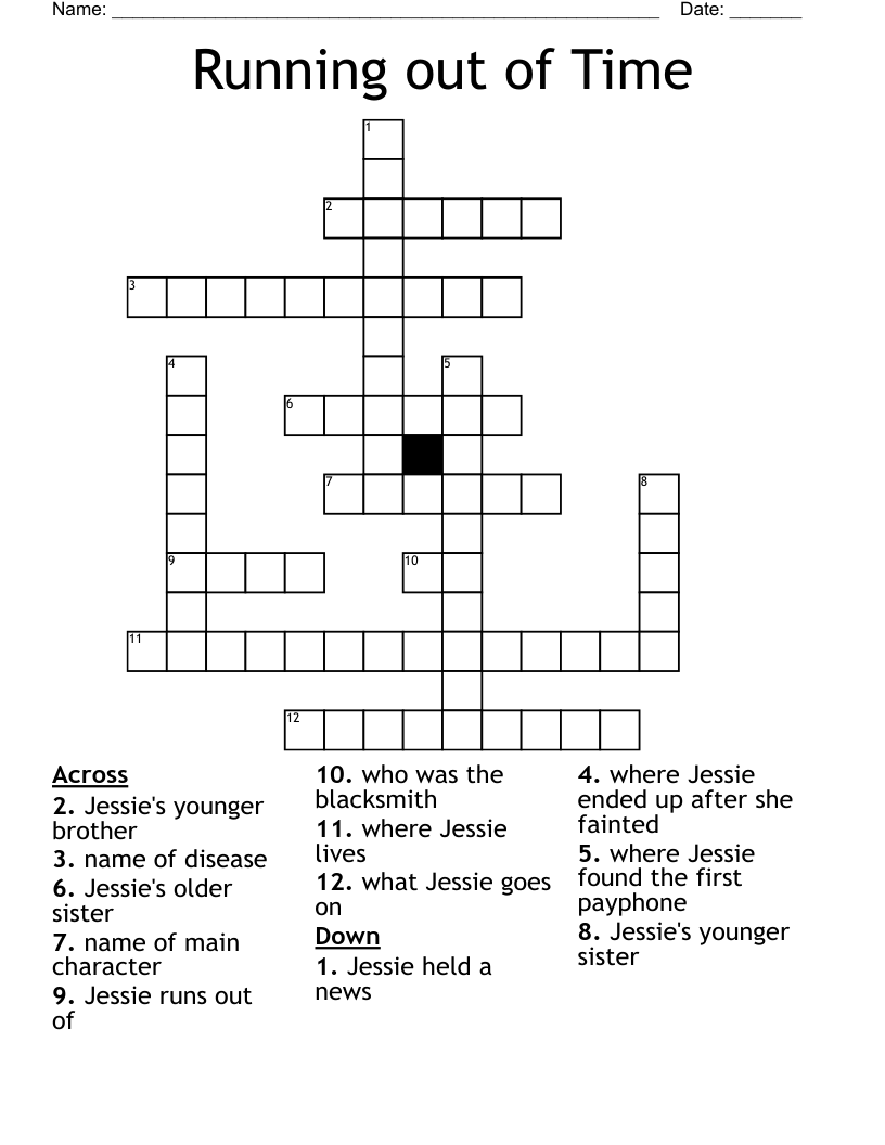 Running out of Time Crossword WordMint