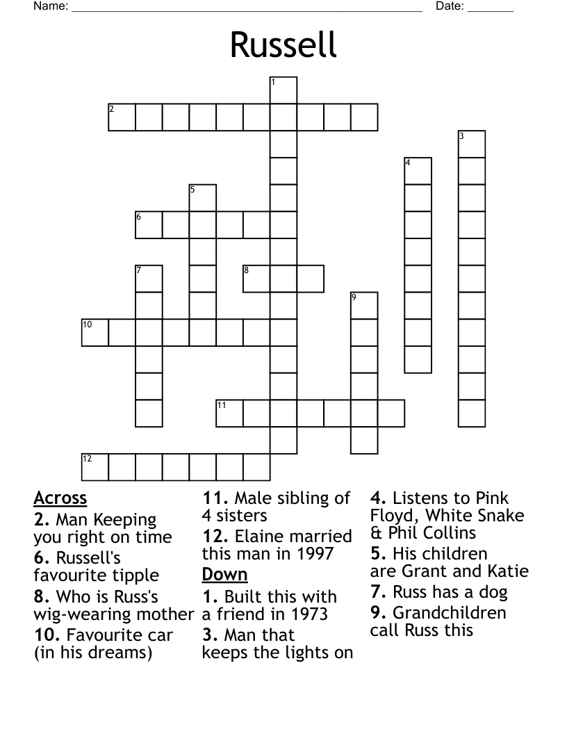 Russell Crossword WordMint