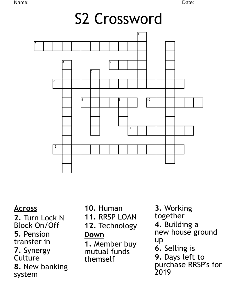 S2 Crossword - WordMint