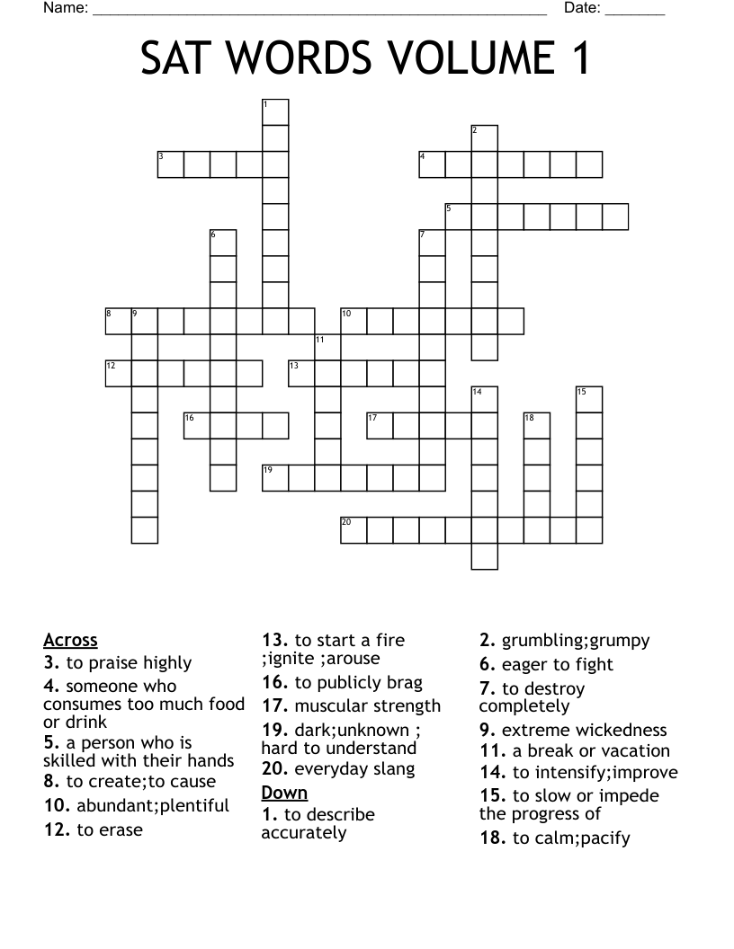 Vocabulary worksheet WordMint