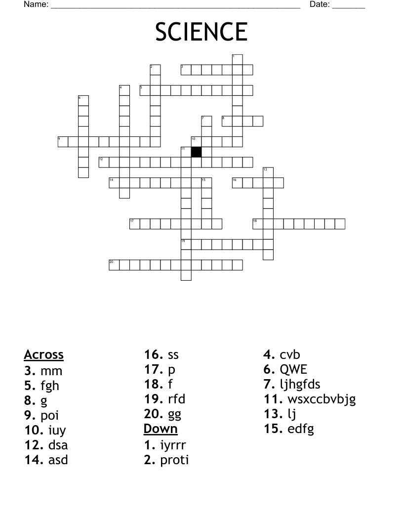 SCIENCE Crossword - WordMint