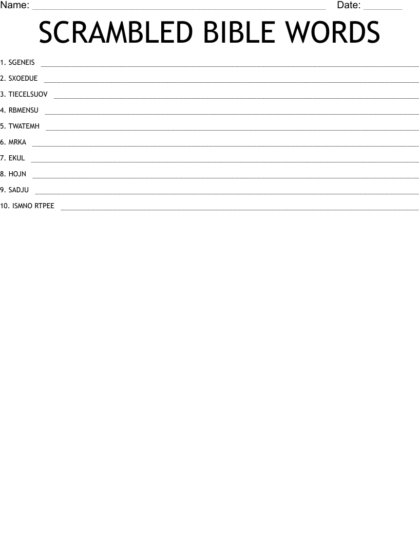 SCRAMBLED BIBLE WORDS WordMint