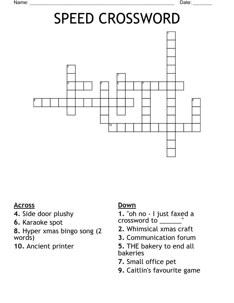 SPEED CROSSWORD WordMint