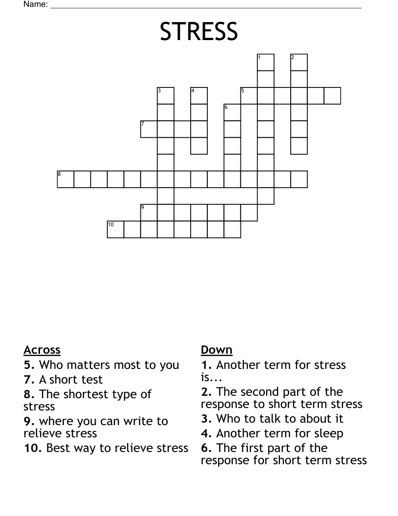 STRESS Crossword WordMint