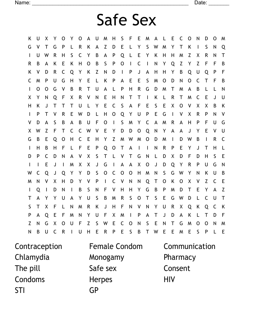 Sex Education Word Search WordMint