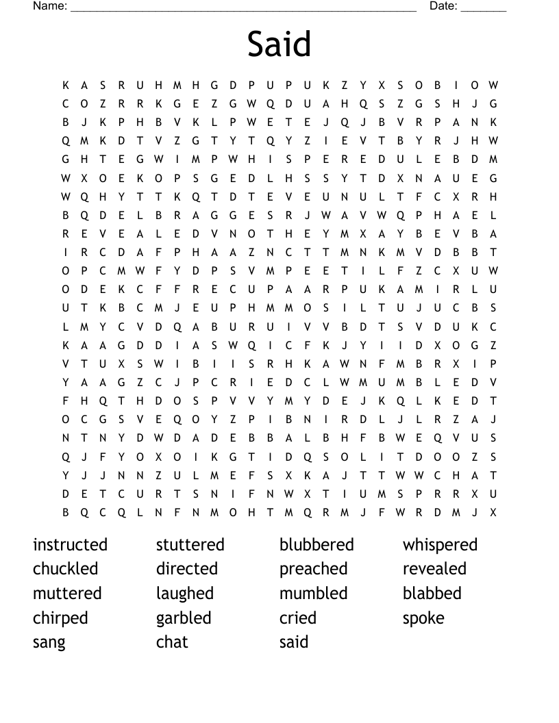 Said Word Search - WordMint