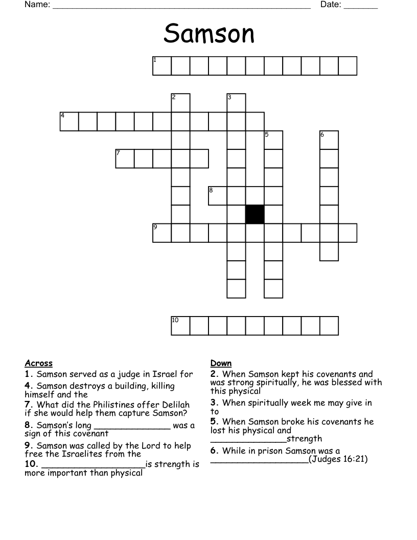 Samson Crossword WordMint