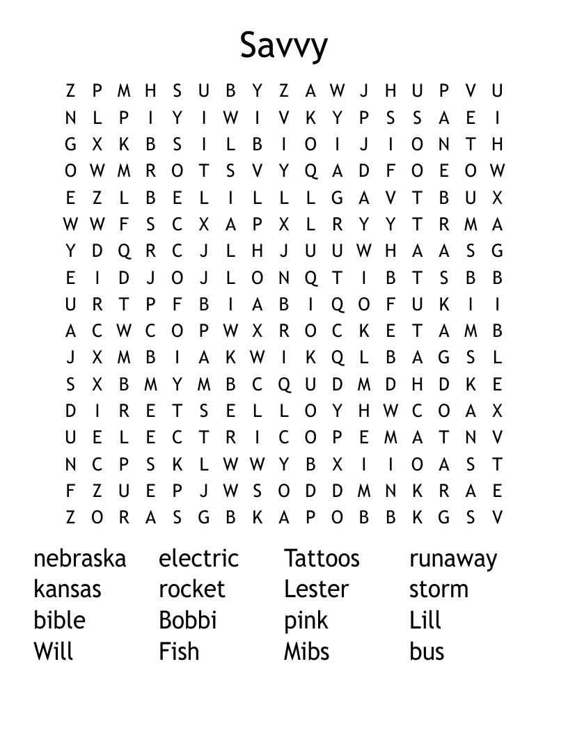 Savvy Word Search WordMint