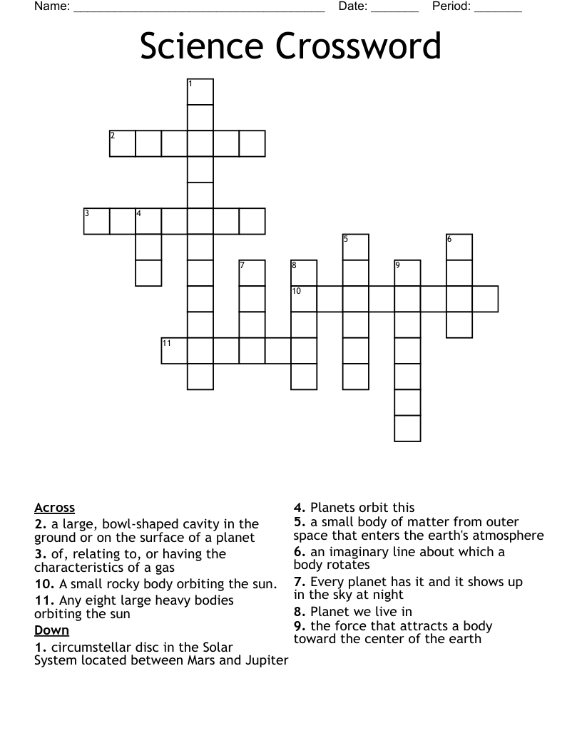 Science Crossword - WordMint