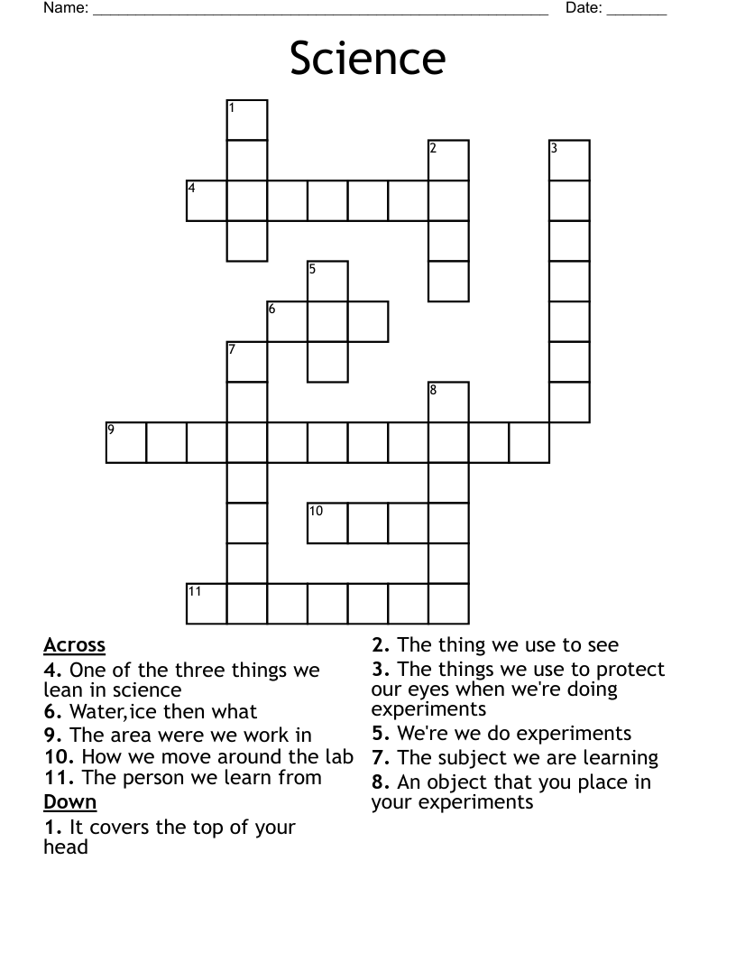 Science Crossword WordMint