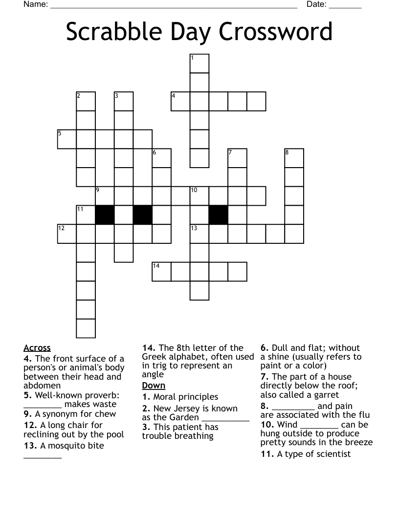 Scrabble Day Crossword WordMint